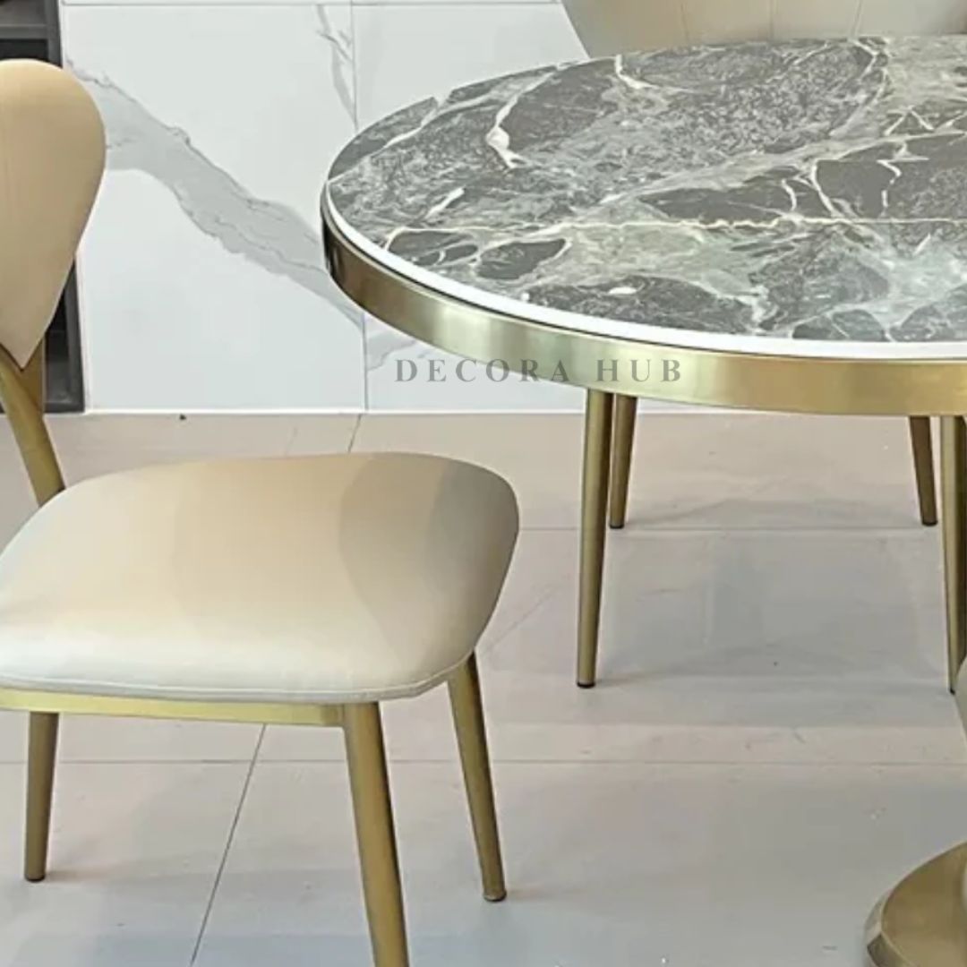 Butterfly Shape Luxurious Marble Dining Table – side view