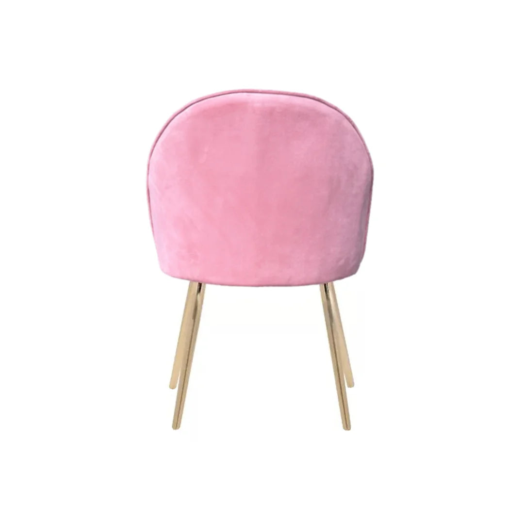 Golden Legged Luxury Pink Velvet Lounge Chair