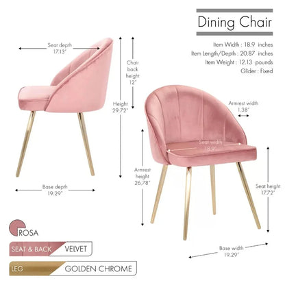 Golden Legged Luxury Pink Velvet Lounge Chair