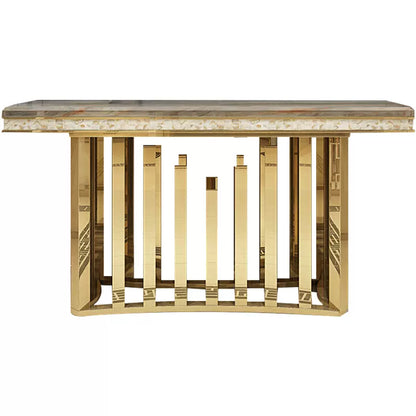 Golden And Black With Marble On top Console Table