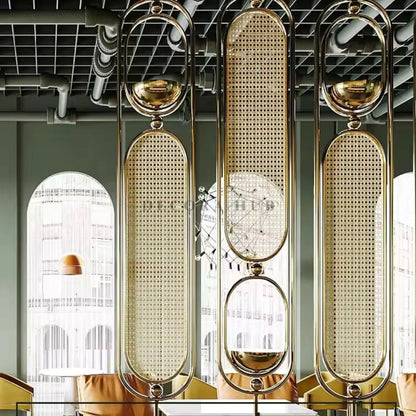 Capsule Stainless Steel PVD Metal Partition – gold metal room divider DecoraHub India