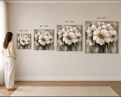 Celestia Ivory Meadow Wall Art - Textured Wall Art