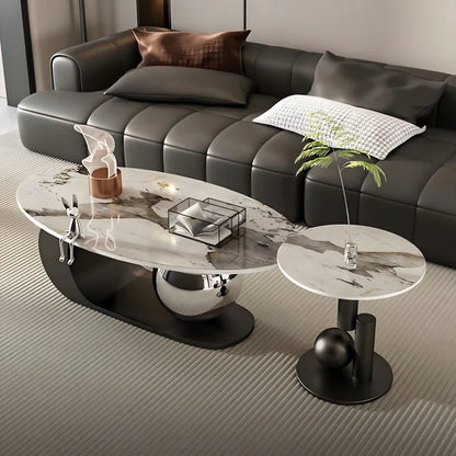 Black Dual Tone Single Ball Center Table
