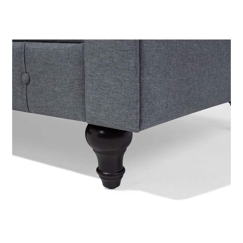 Tufted Chesterfield L-Shaped Sofa in Elegant Beige