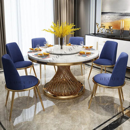 Circular Rotating Bespoke Dining Table – side view