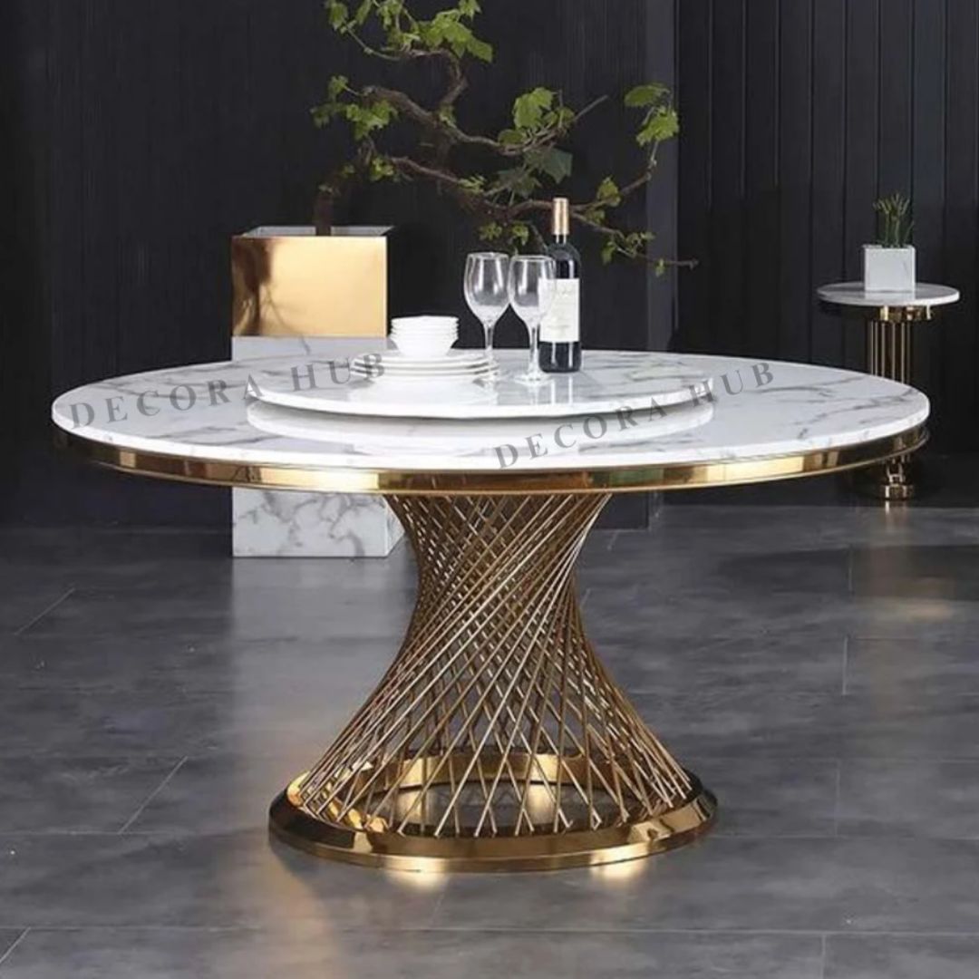 Circular Rotating Bespoke Dining Table – another angle