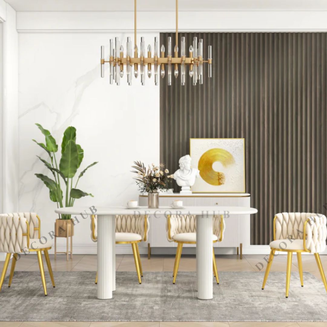 Contemporary Luxurious Modern Marble Dining Table – side view