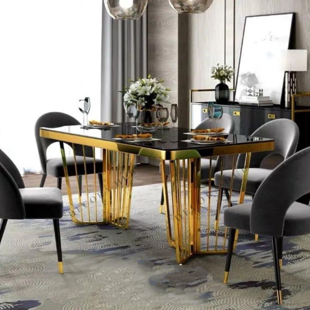 Contemporary Stylish Marble Top Dining Table