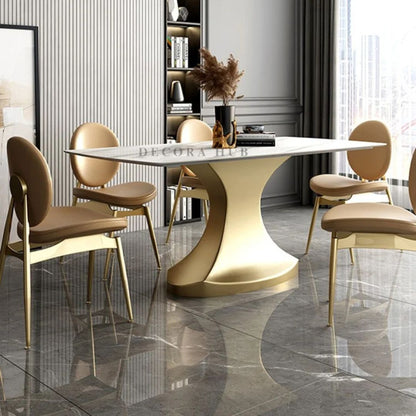 Contemporary White Marble Dining Table – another angle