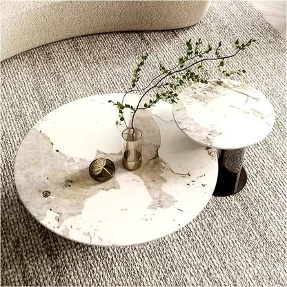 Modern White Marble And black Base Centre Table