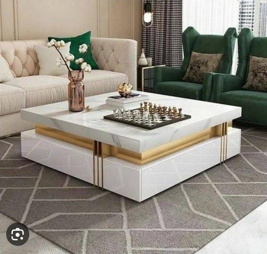 Modern in White Marble On Top Centre Table