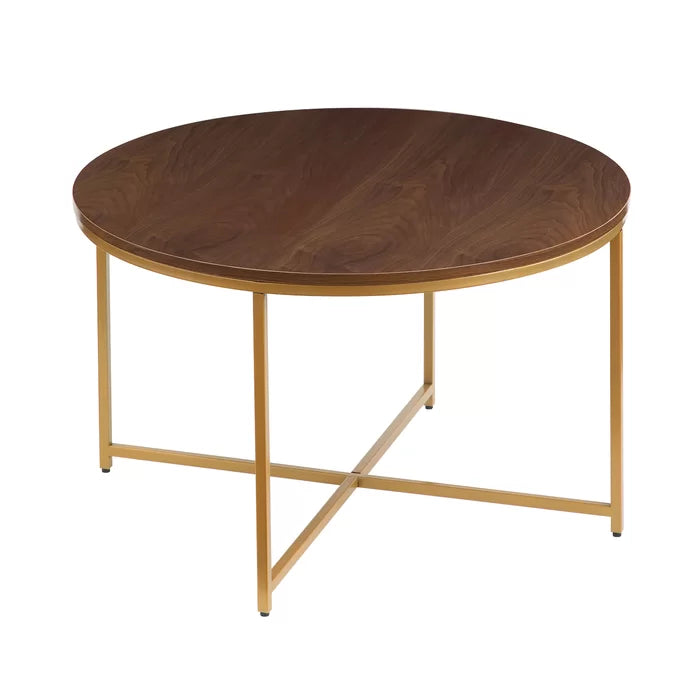 Top Brown Cross Legs Coffee Table