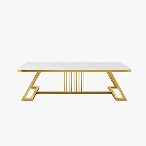 White Coffee Table With Golden Legs