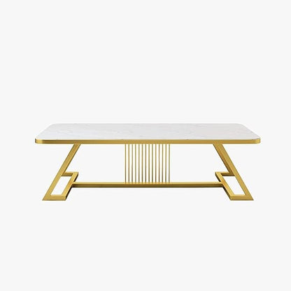 White Coffee Table With Golden Legs