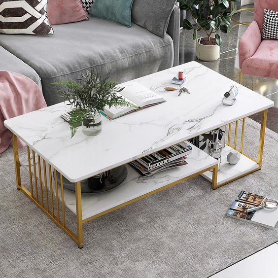 White Coffee Table With Storage