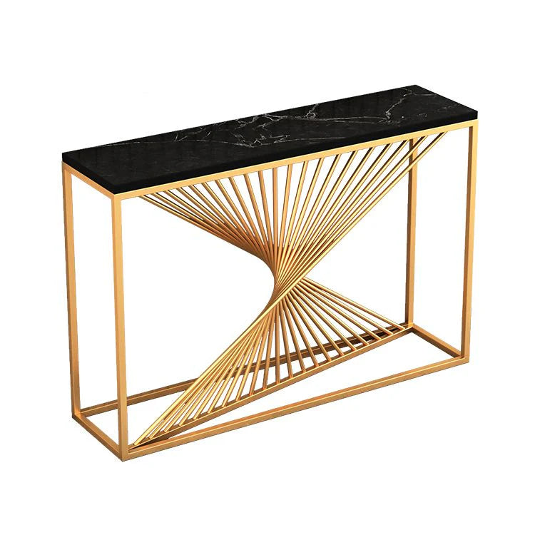 Splendid Black Marble Top Console Table