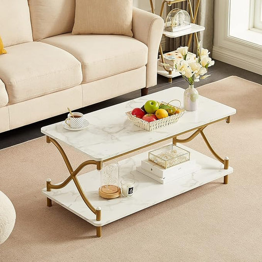 Luxurious Modern White Marble On Top Centre Table