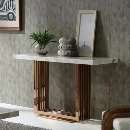 Golden Decorative Console Table