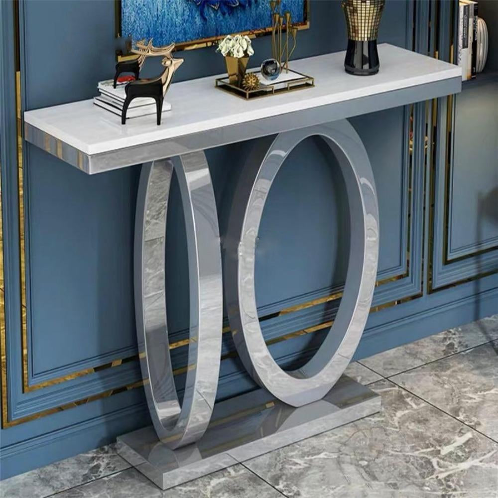 Luxury Console Table With Stylish Silver Frame