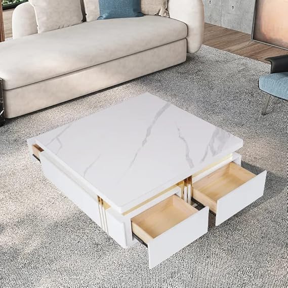 Modern in White Marble On Top Centre Table