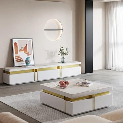 Modern in White Marble On Top Centre Table