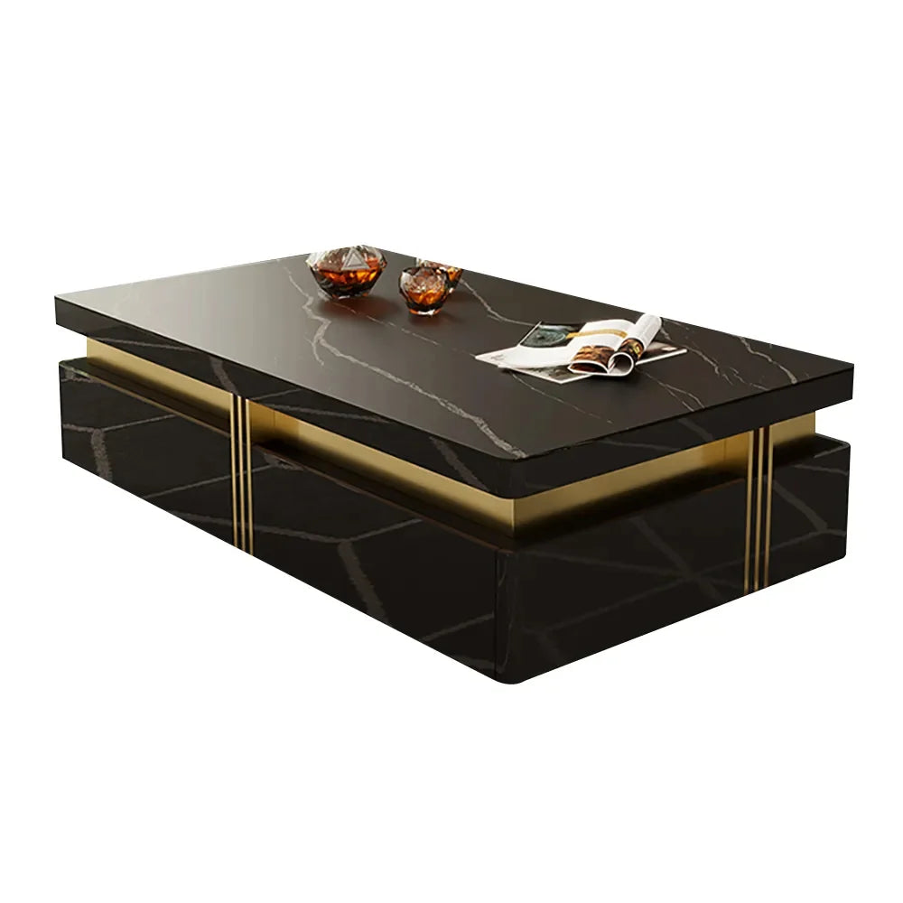 Modern In Black Marble On Top Centre Table