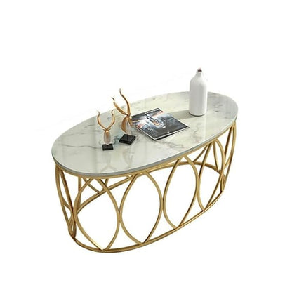 Unique White Centre Table With Golden Base