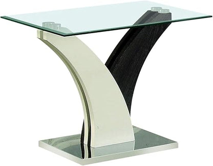 Y Shape Black&White Console With Glass On Top