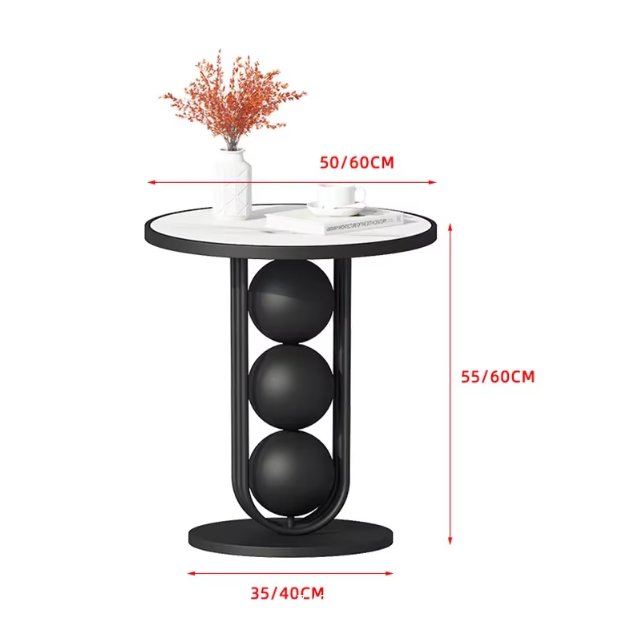 Exclusive 3 Balls Stainless Steel Side Table