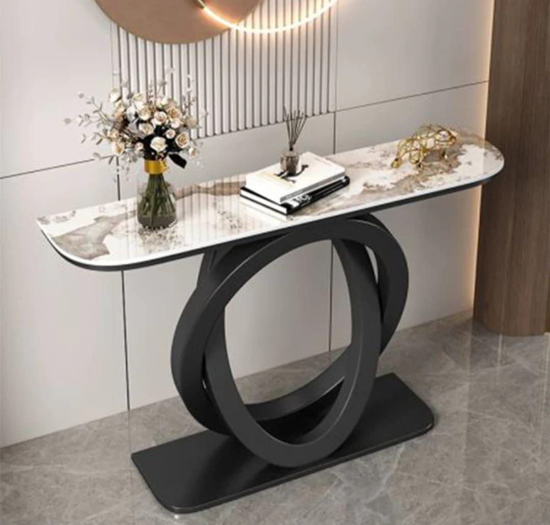 Tsar Console Table With White & Black Combination