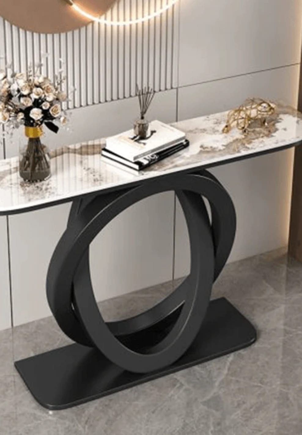 Tsar Console Table With White & Black Combination