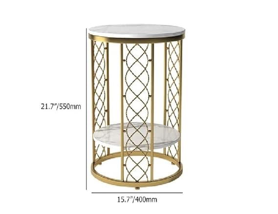 Luxurious Golden&White Combination Side Table