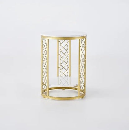 Luxurious Golden&White Combination Side Table