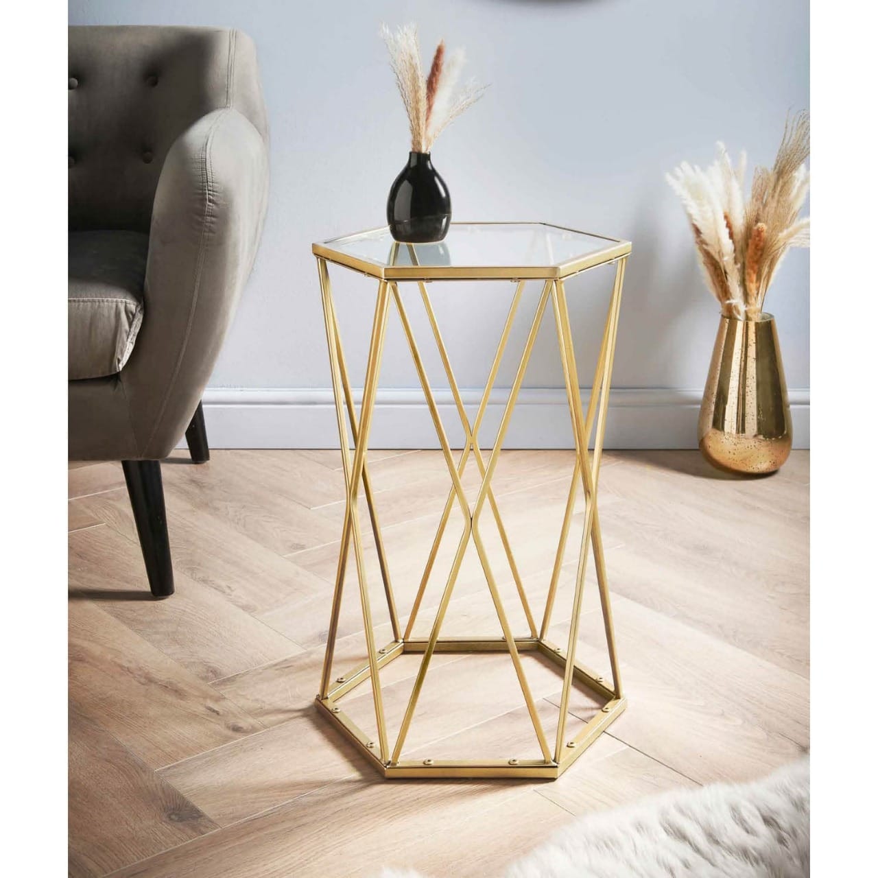 Elegant Golden Design Side Table