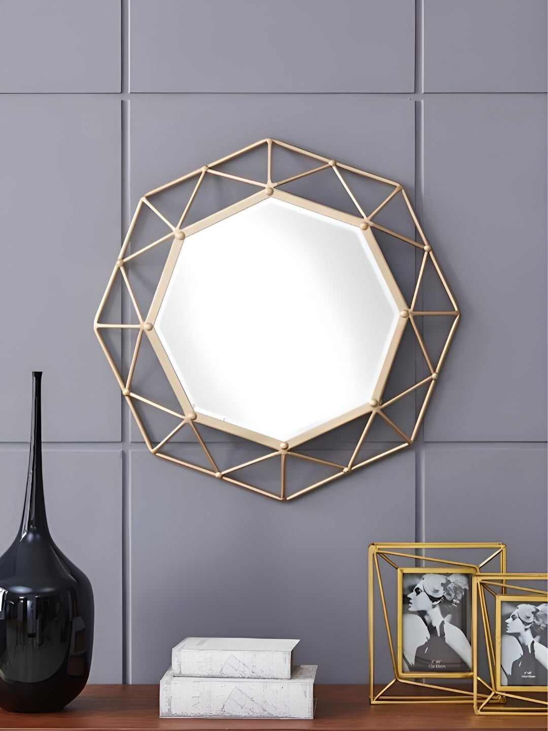 Metalic Octagonal Wall Mirror