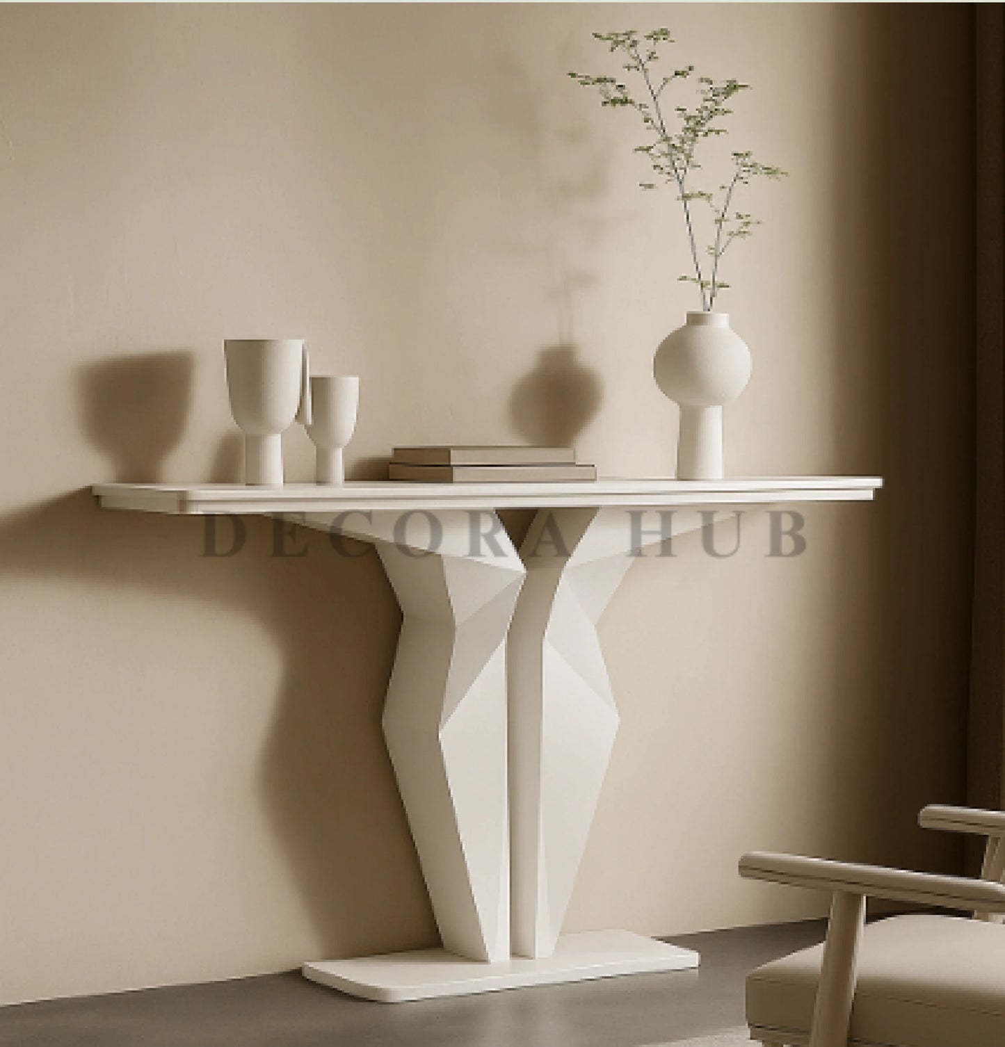 DecoraHub Modern Design Luxurious Console Table White