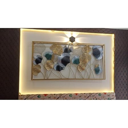 Golden And Blue Flower Metal Wall Art