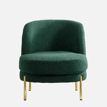 Dark Green Plush Accent Chair