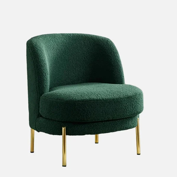 Dark Green Plush Accent Chair