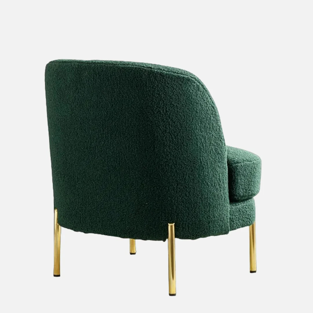 Dark Green Plush Accent Chair