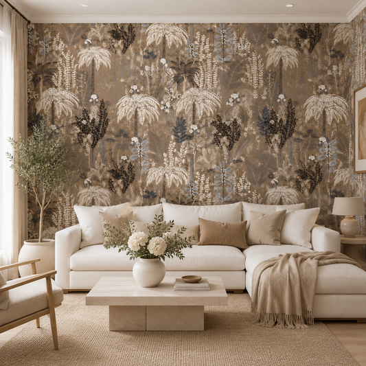 Cocoa Botanical Palm Mural Wallpaper 1