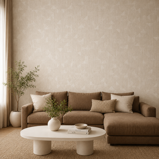 Beige Linen Triangle Texture Wallpaper