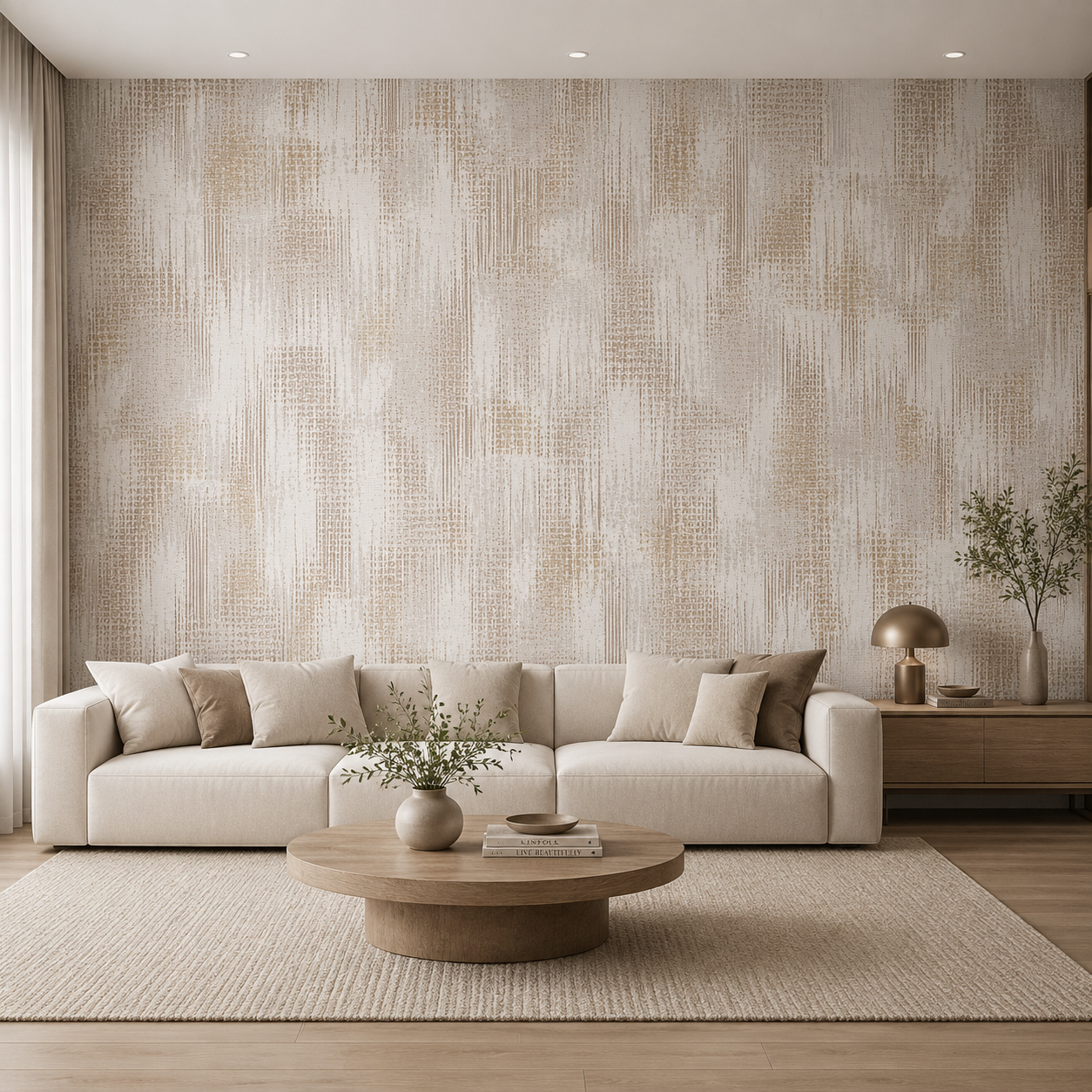 Distressed Gold Plaster Wallpaper 1