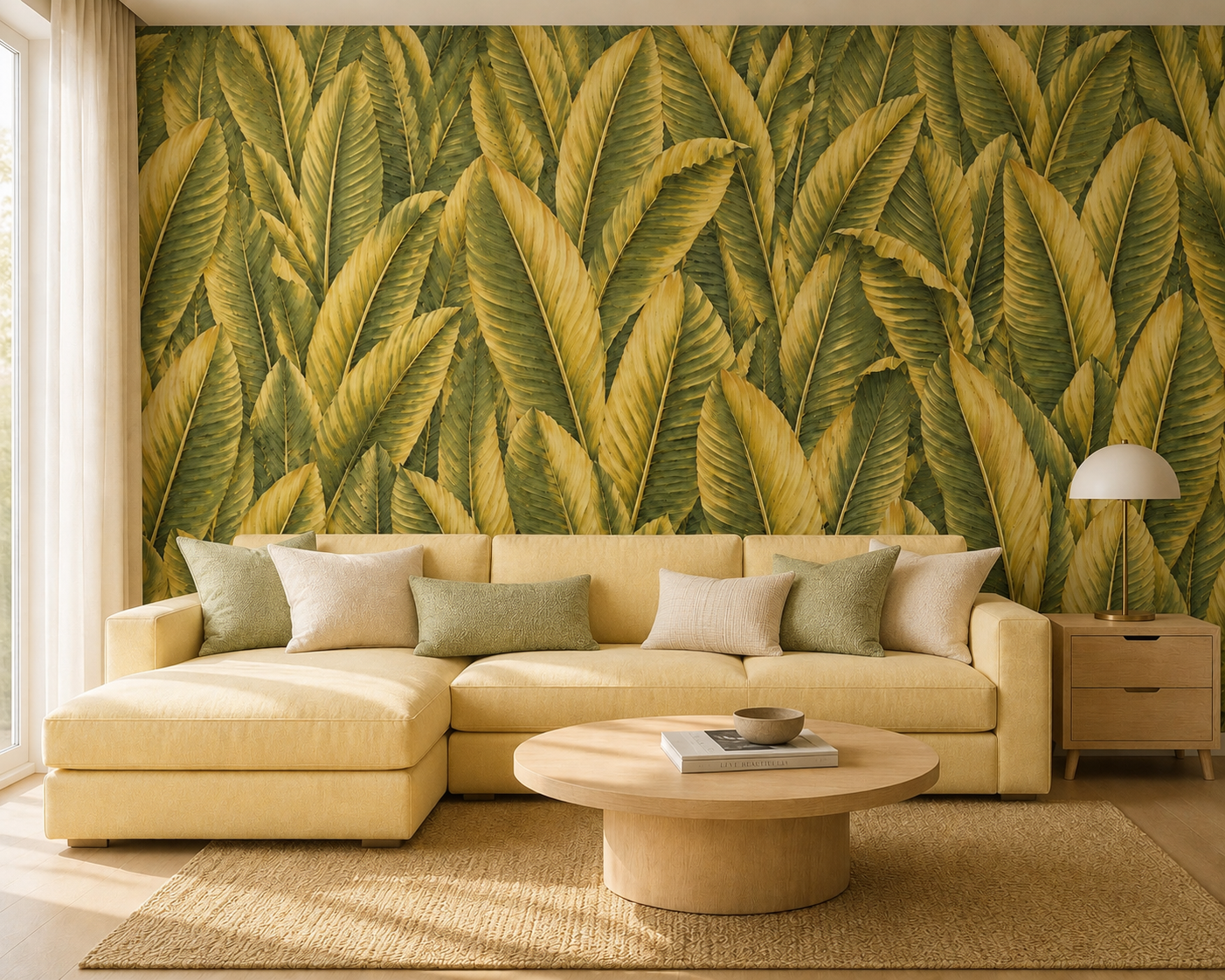 Golden Banana Leaf Wallpaper 1