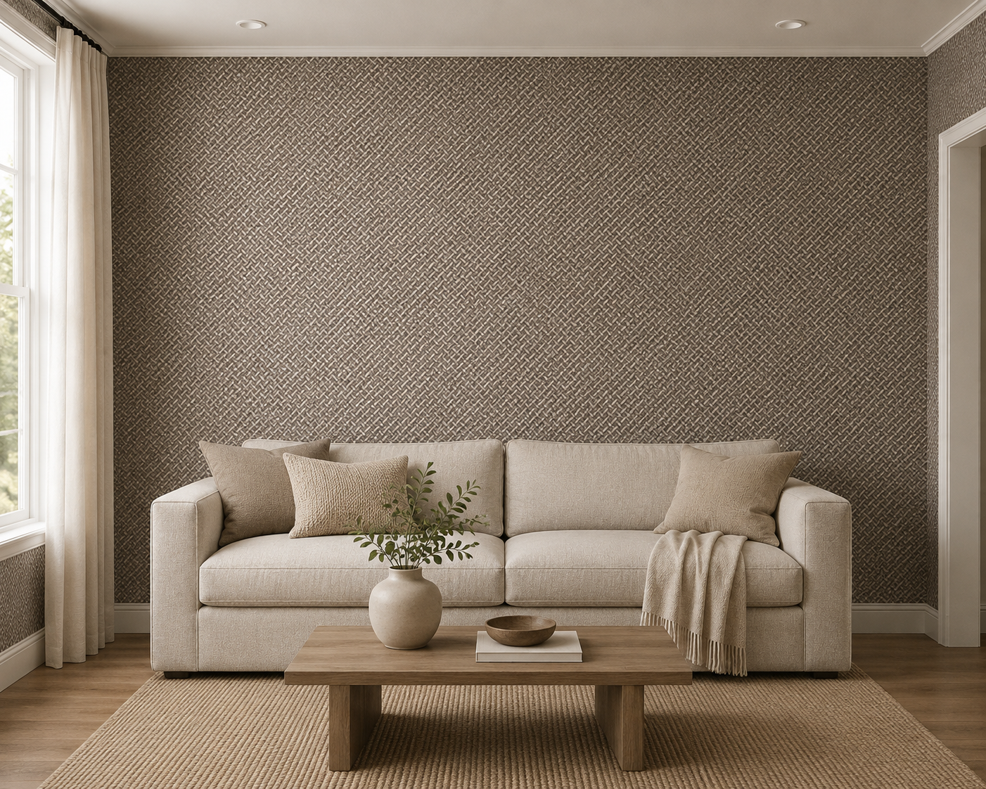 Espresso Basketweave Texture Wallpaper 1