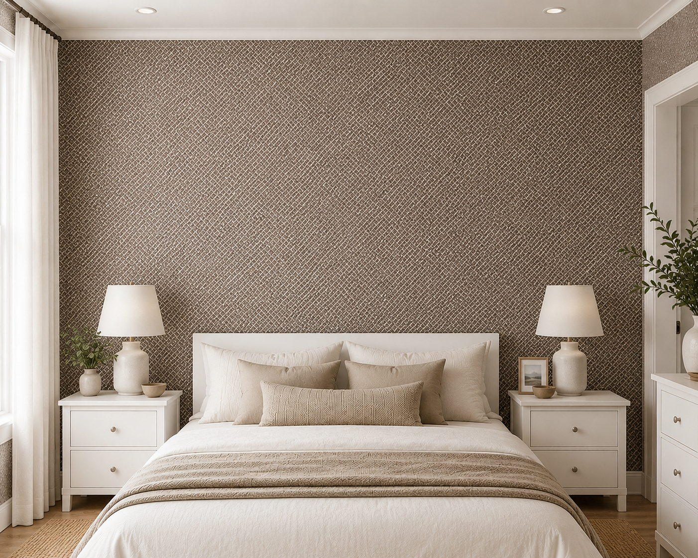 Espresso Basketweave Texture Wallpaper 2