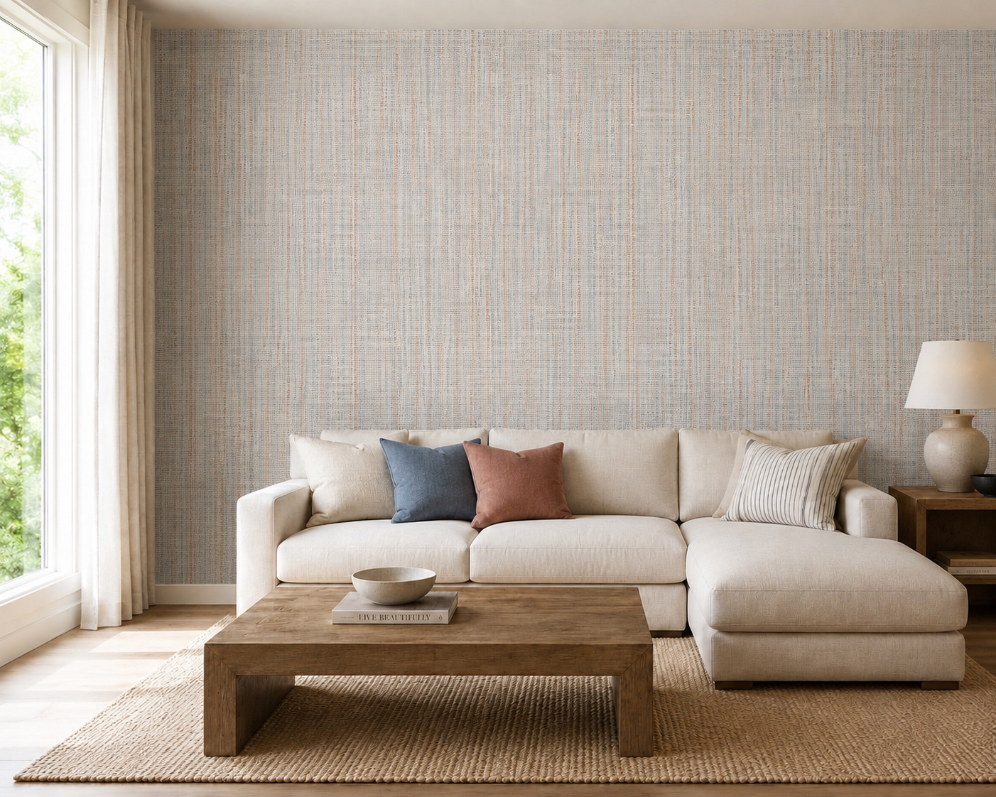 Coastal Stripe Weave Wallpaper 1