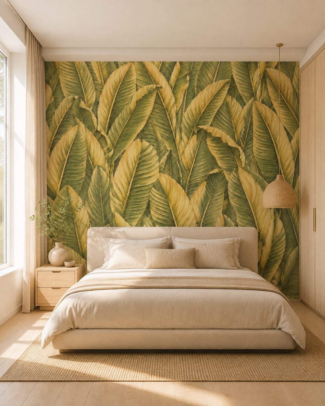 Golden Banana Leaf Wallpaper 2