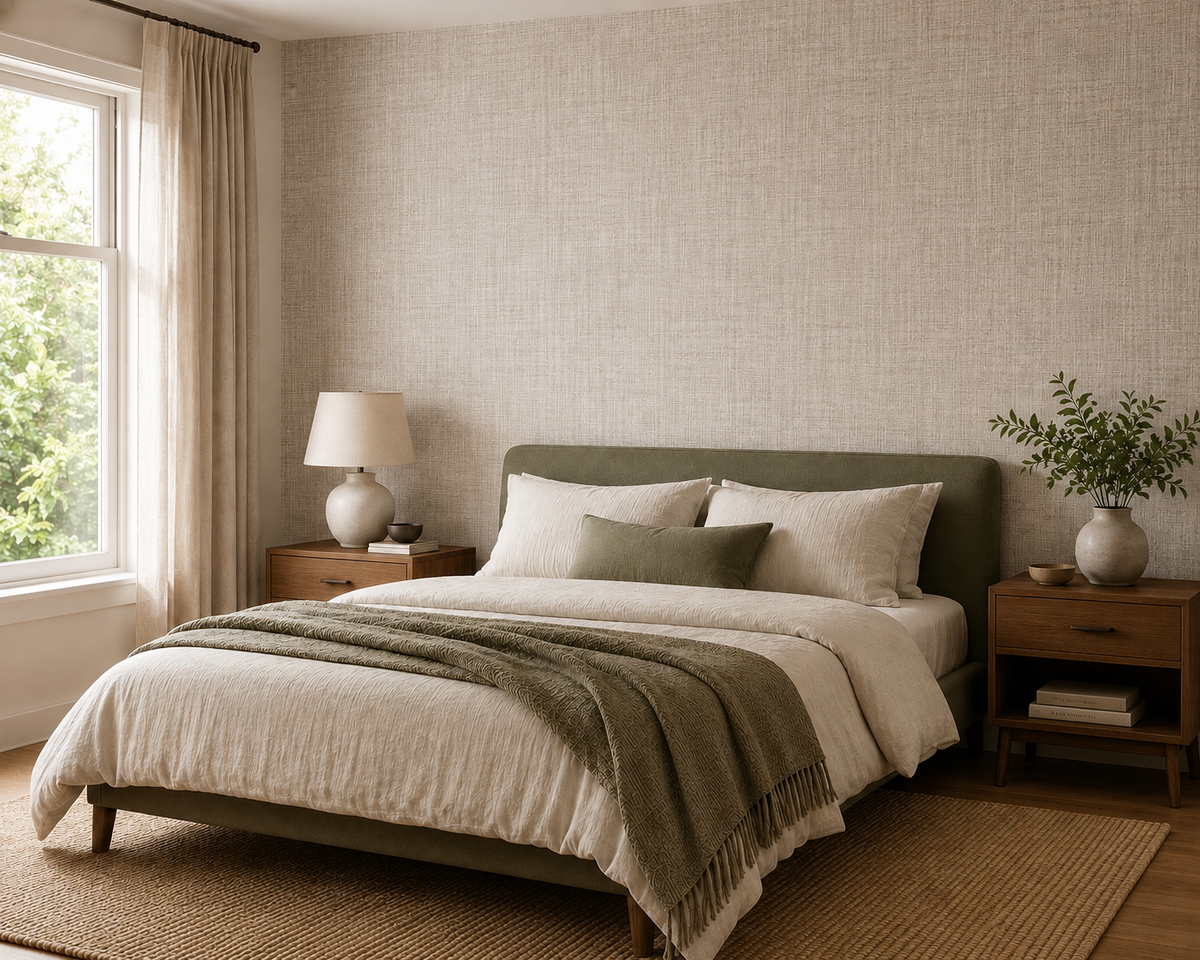 Woven Crosshatch Linen Wallpaper 2