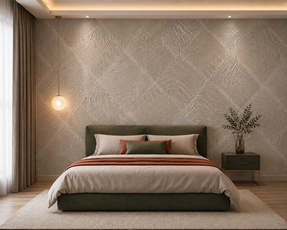 Champagne Quilted Swirl 3D Wallpaper 2